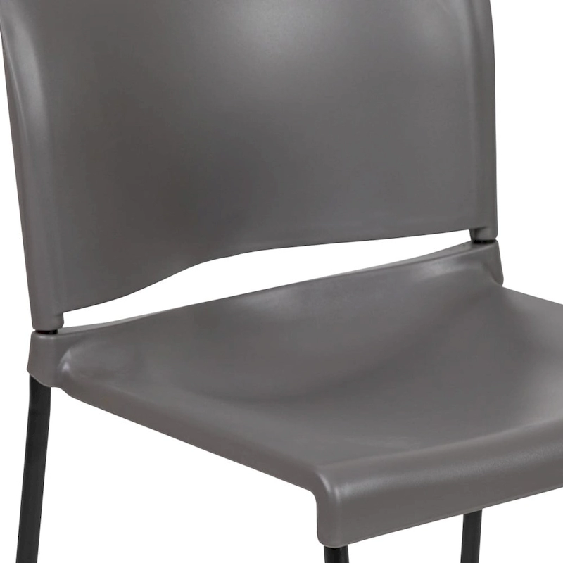 880 lb. Capacity Full Back Contoured Stack Chair with Powder Coated Sled Base
