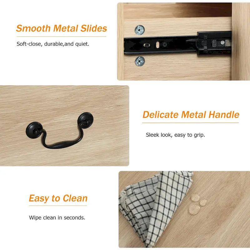 53.5 Wide Farmhouse White Dresser TV Stand with Curved Edge Design and Wide Chests of Drawers