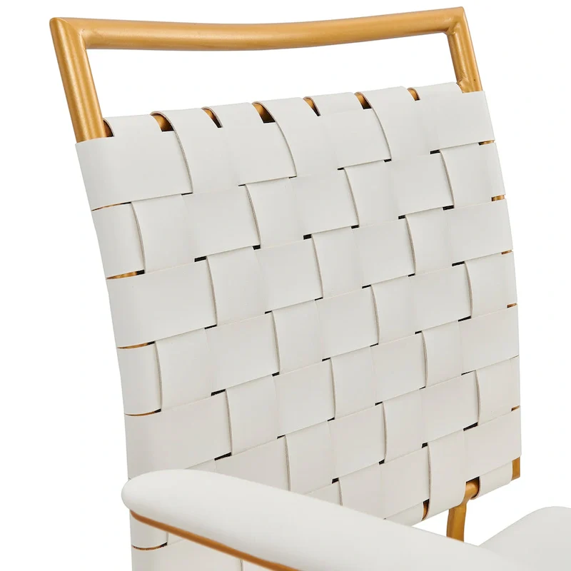 LUXMOD Goldtone Leather Mid Back Office Chair Swivel Computer Desk Chair