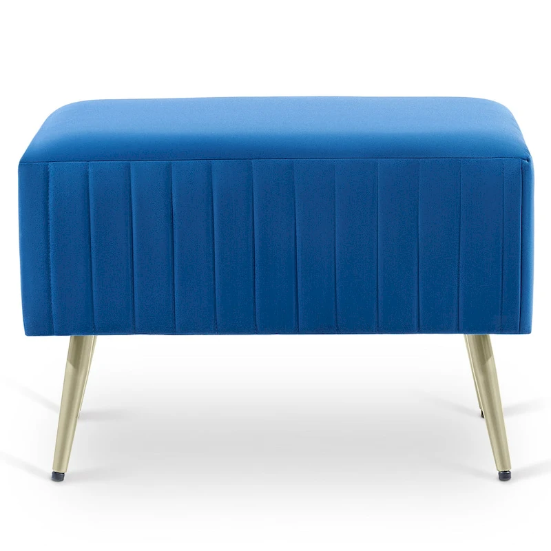 24 Modern Upholstered Entryway Bench with Padded Velvet Seat