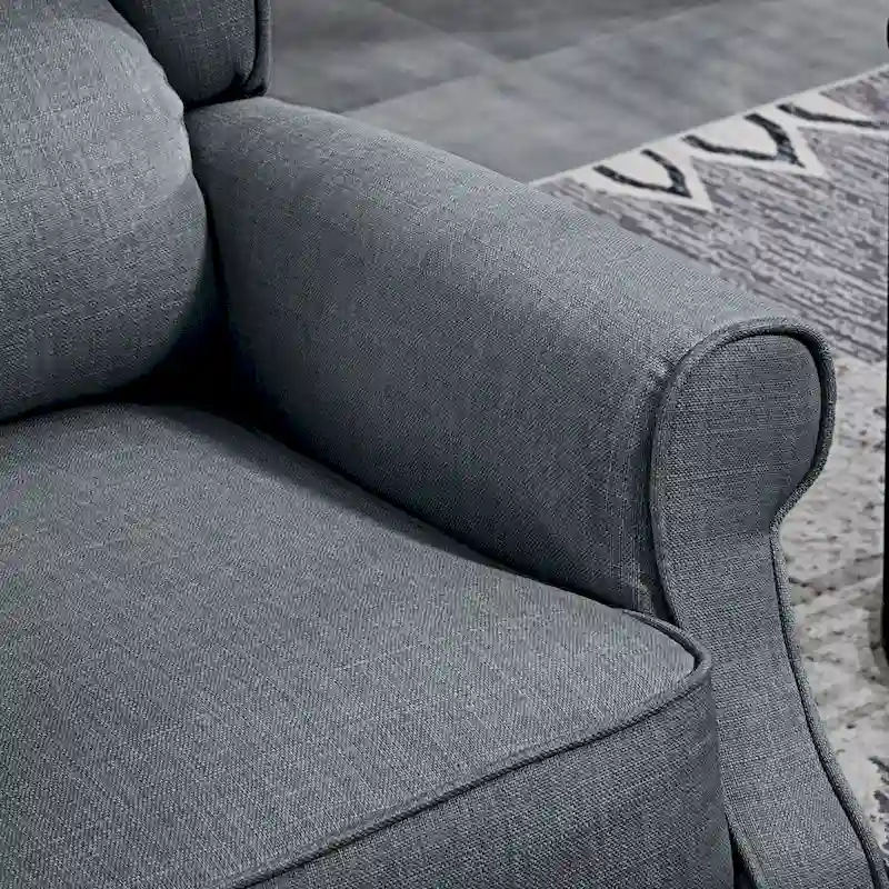 HOMCOM Wingback Heated Vibrating Massage Chair,Accent Sofa Upholstered Massage Recliner Chair Push-back with Remote Controller