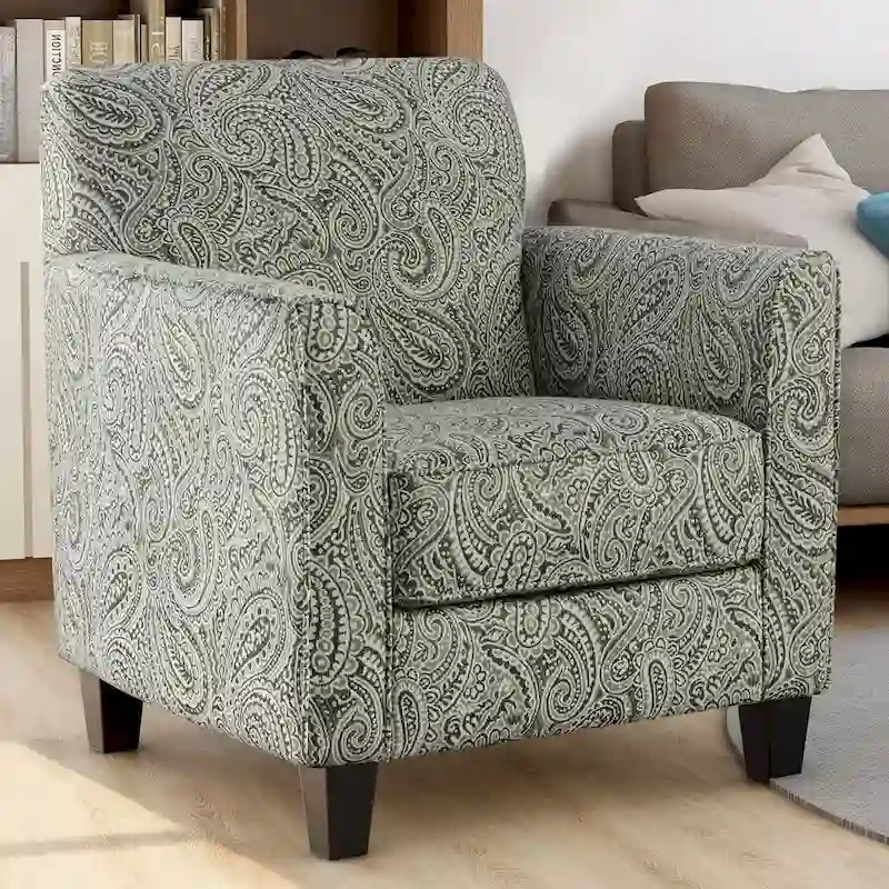 Restian Transitional Multi-colored Chenille Paisley Pattern Armchair by Furniture of America