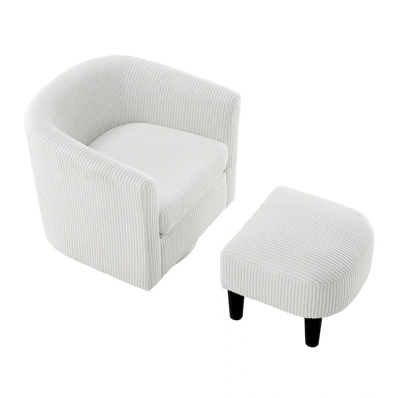 Swivel Accent Single Sofa Chair with Ottoman