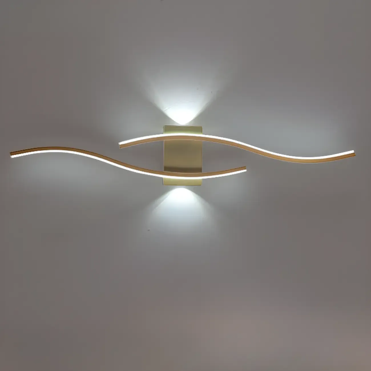 Modern Metal Dual Wave Linear LED Wall Sconce Dimmable