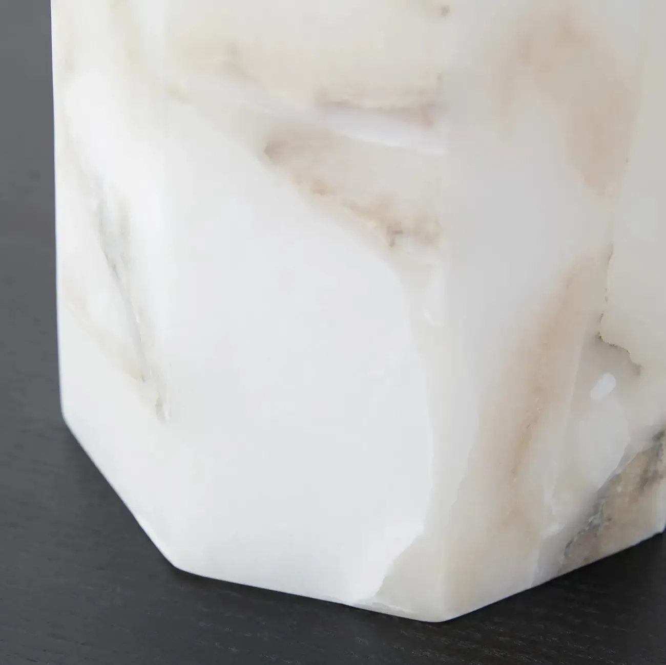 Modern Marble Alabaster Table Lamp with Linen Shade