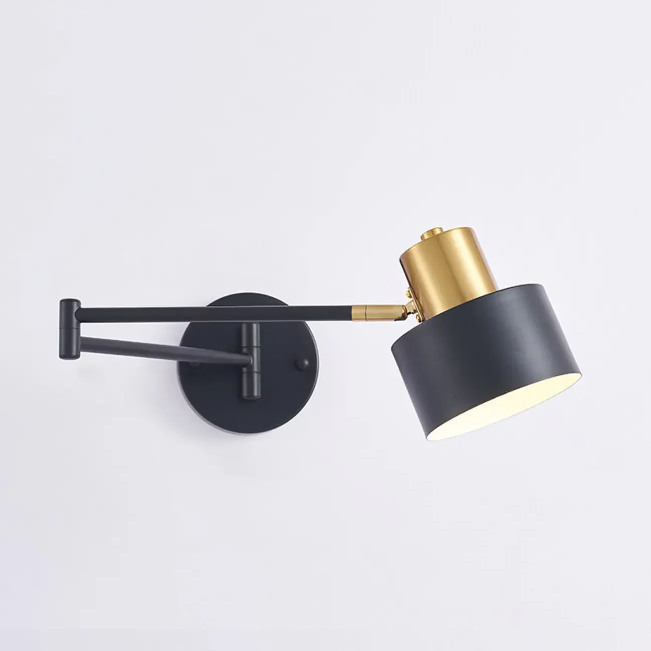 Modern Metal Hemisphere Shade Swing Arm Wall Light