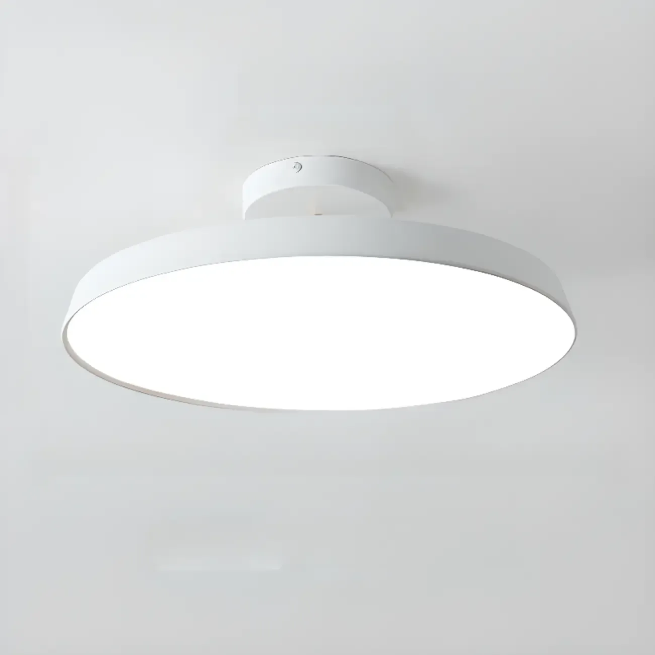 Modern Grey Round Dimmable Semi Flush LED Ceiling Light