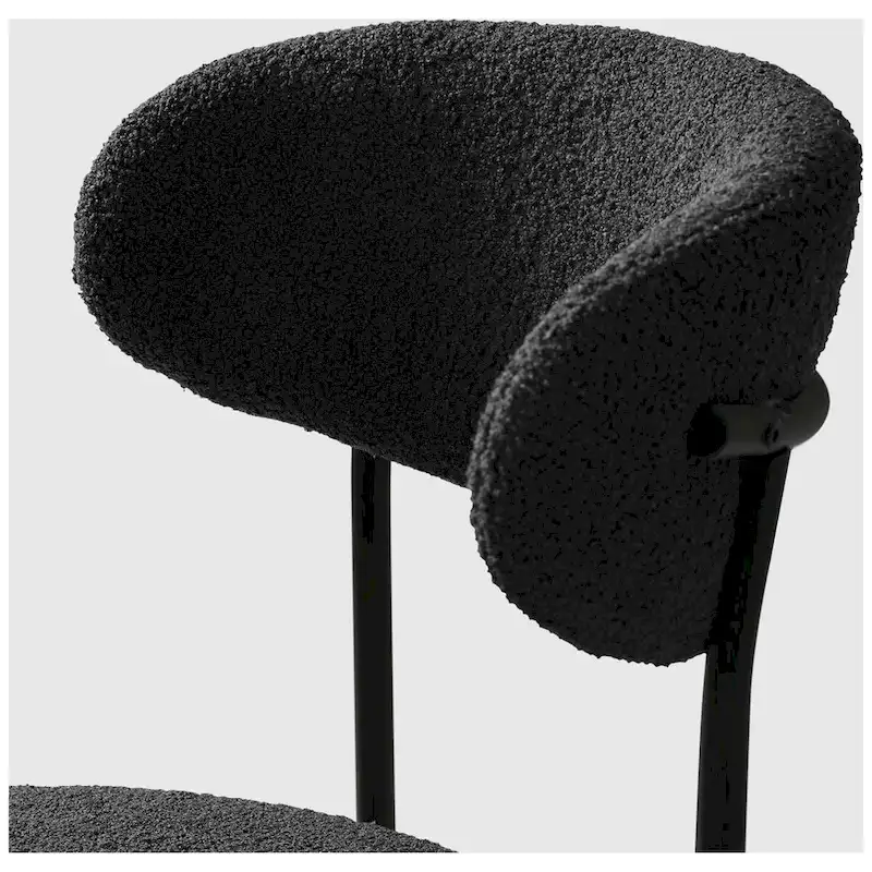 Bayville Mid-Century Curved Back Fabric Upholstered Metal Dining Chair (Set of 6)