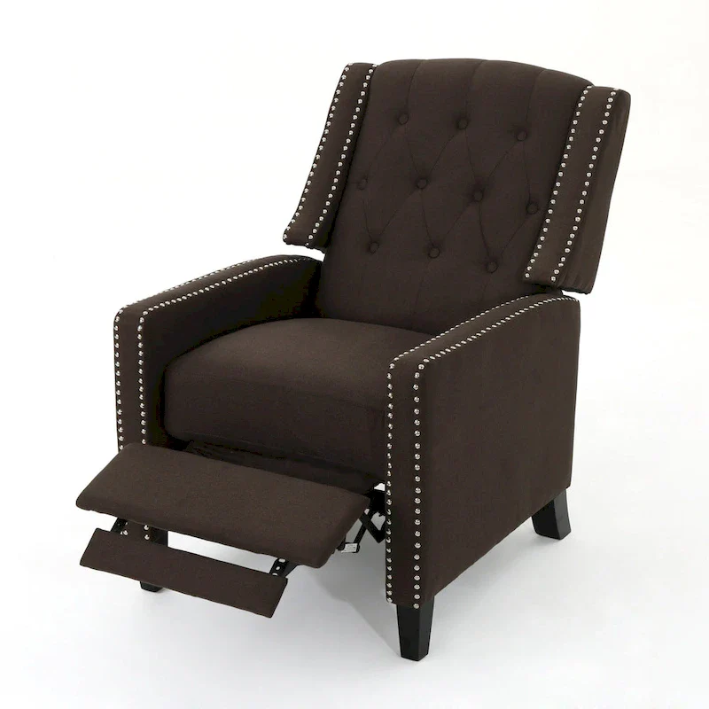 Classic Fabric Push Back Chair, Elegant Recliner for Living Room, Bedroom