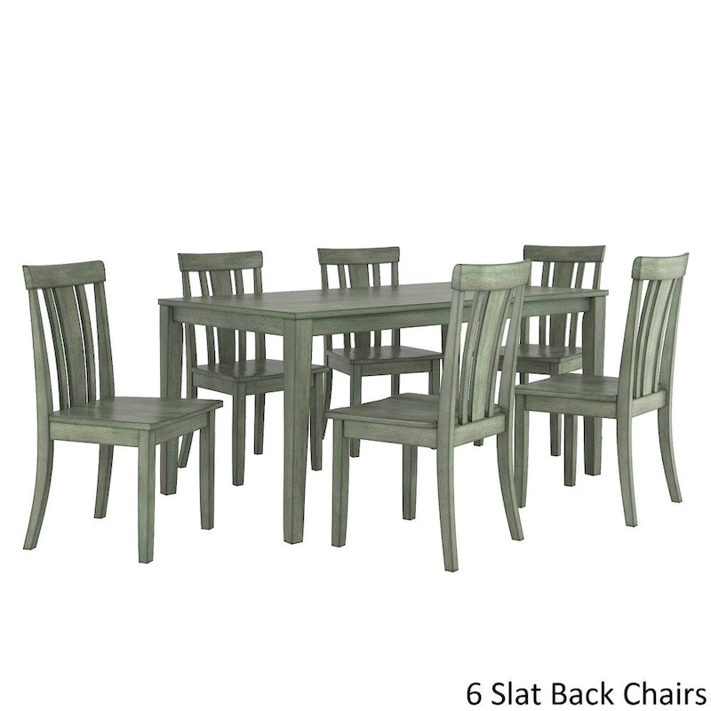 Wilmington II 60-Inch Rectangular Antique Sage Green Dining Set by iNSPIRE Q Classic