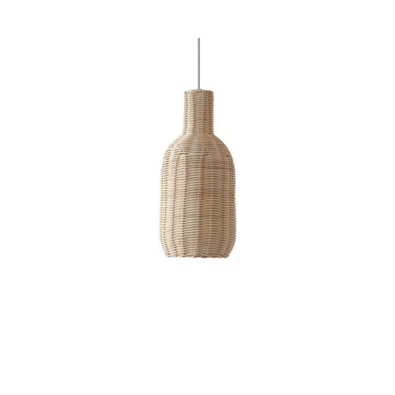 Wabi-Sabi Style Rattan Round Lantern Pendant Lamp for Living room