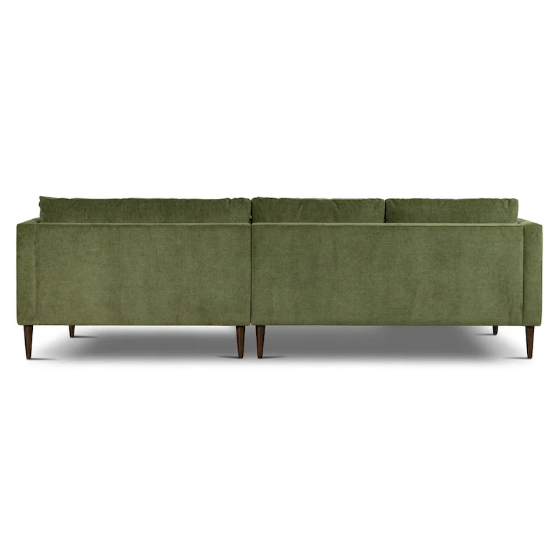Poly & Bark Lucerne Sectional with Extra-Wide Chaise in Distressed Green Velvet