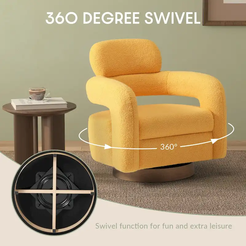 Bayville 29 Wide Sherpa Swivel Chair