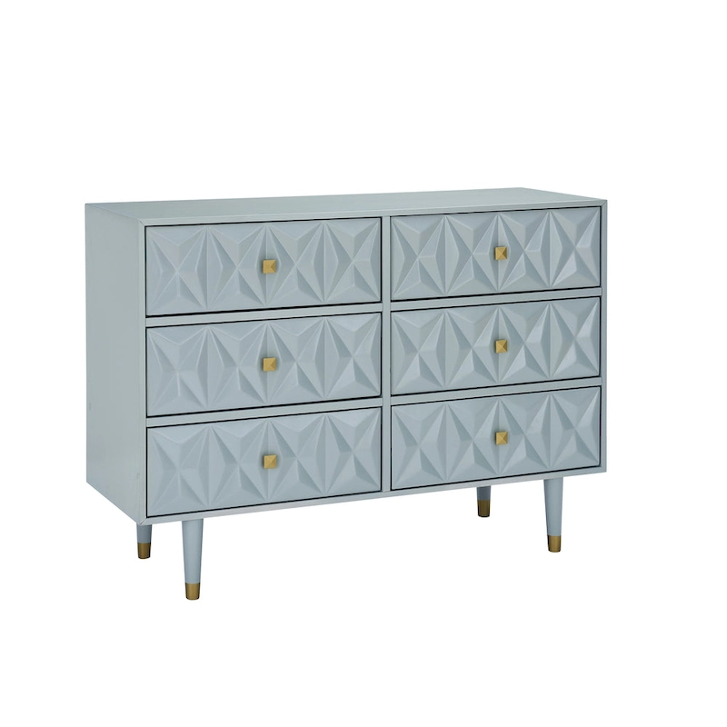 Bea Geometric Textured Glam 6-drawer Dresser
