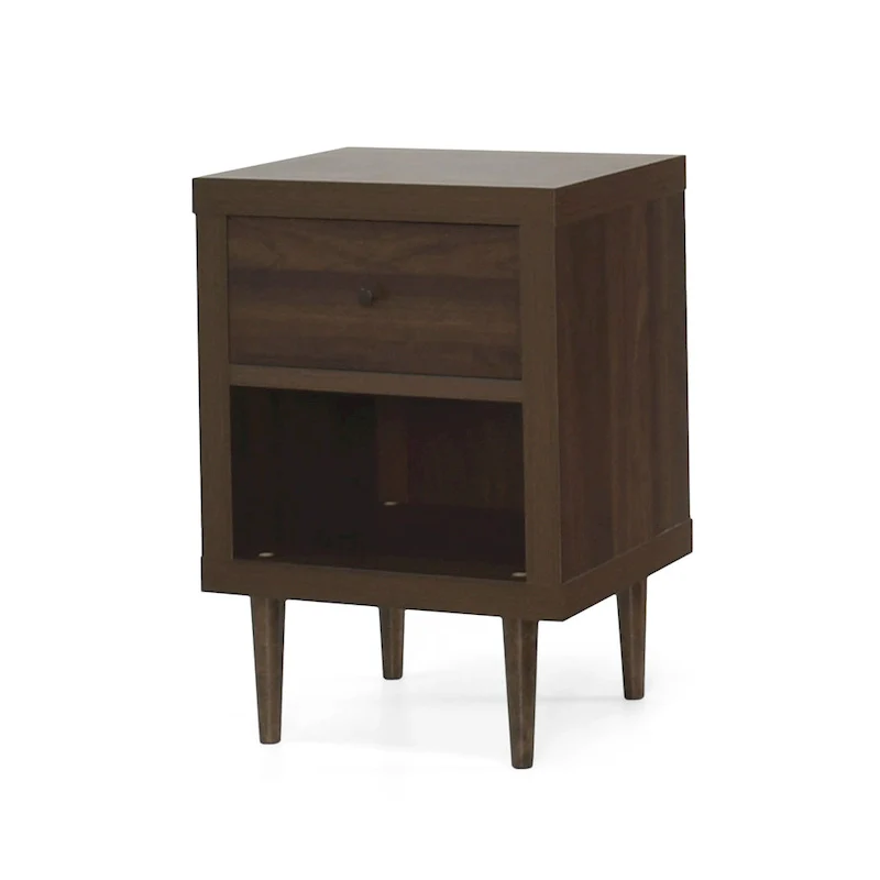 Single Drawer Nightstand with Open Shelf