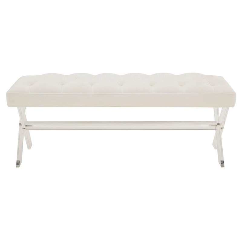 SAFAVIEH Couture Ketevan Tufted Acrylic Bench - 48 In W x 18 In D x 18 In H - 48Wx18Dx18H