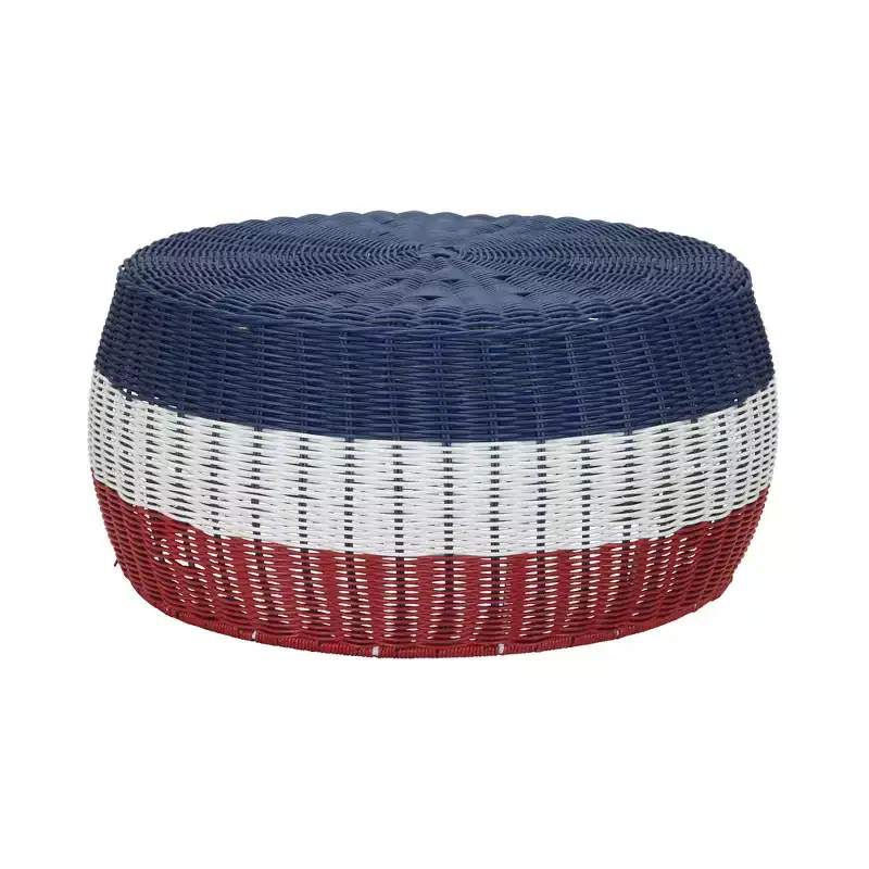 Handwoven Resin Ottoman Table