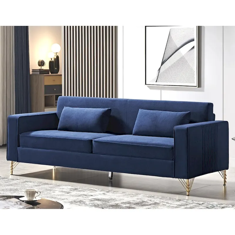 Modern Velvet Upholstered Living Room Sofa