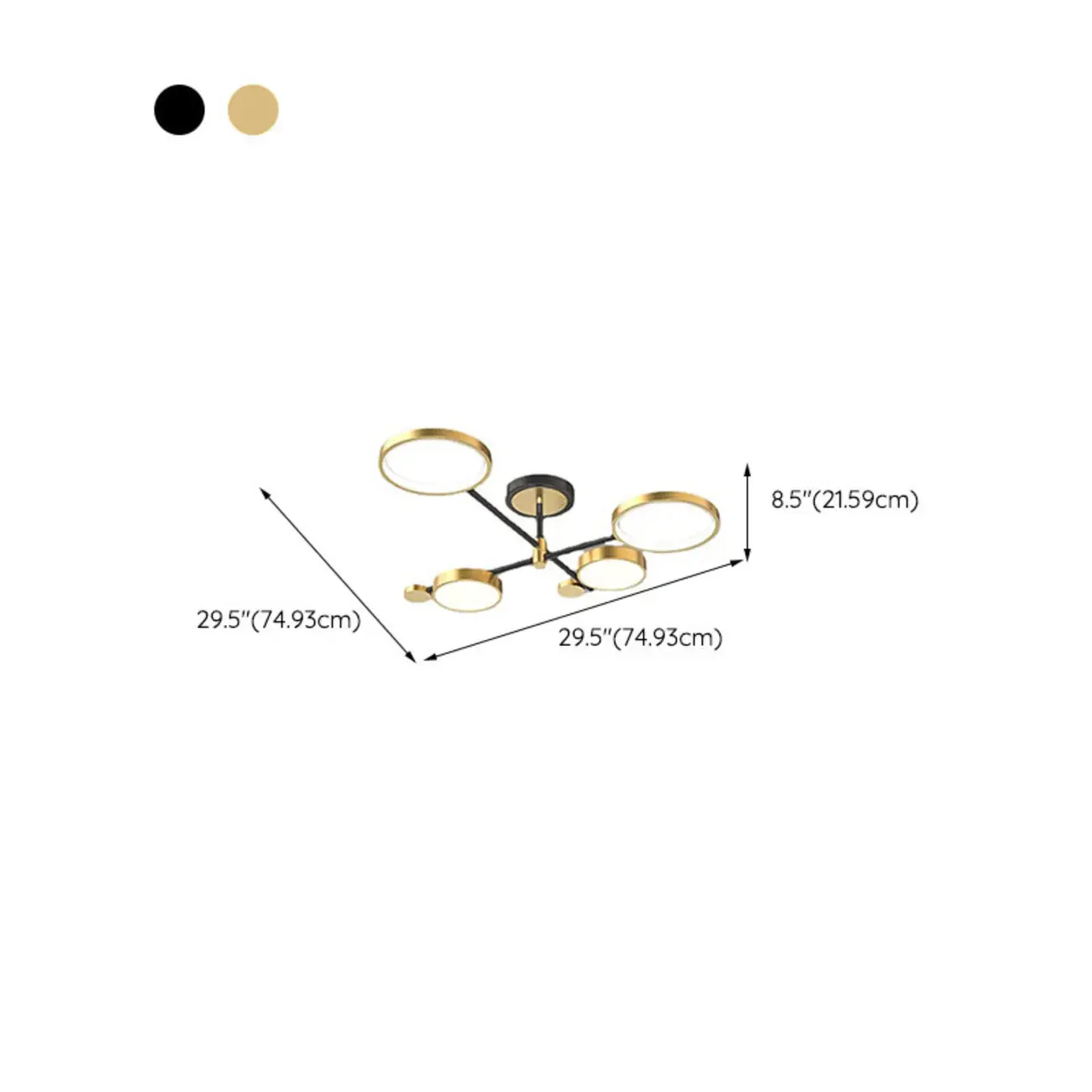 Modish Geometric Circular Dimmable Semi Flush LED Ceiling Light