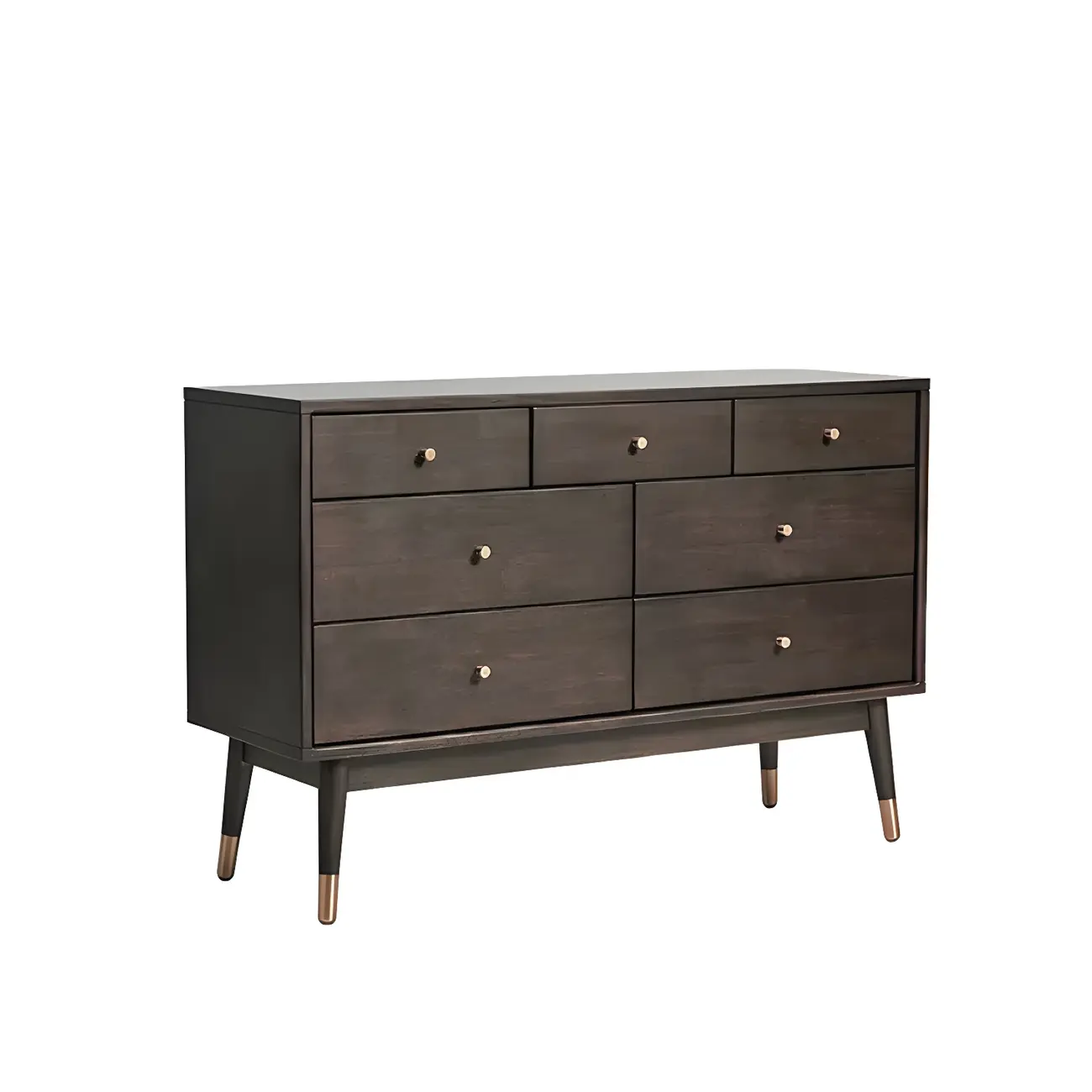Stylish Wooden Dressers with Gold Accents and Drawers