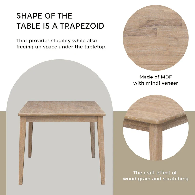 6-Piece Wooden Dining Table Set - 60