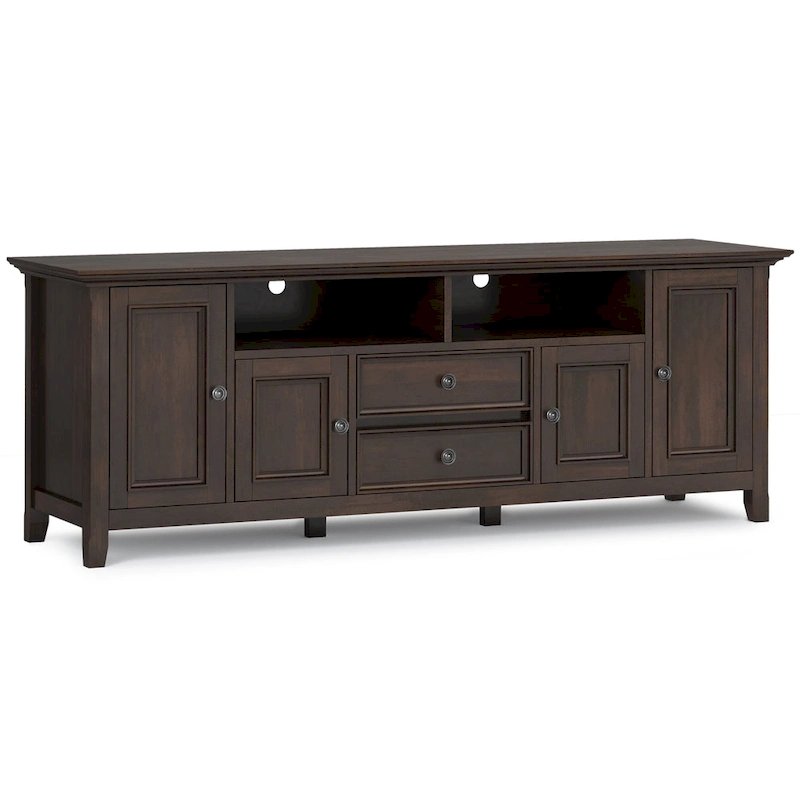 WYNDENHALL Halifax 72 inch Wide Solid Wood Transitional TV Stand - 72w x 19d x 26 h