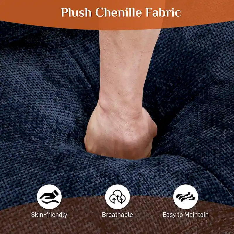 Ouyessir Soft Chenille Fabric U-shaped Sectional Sofa Set with Doudle Layer Cushion