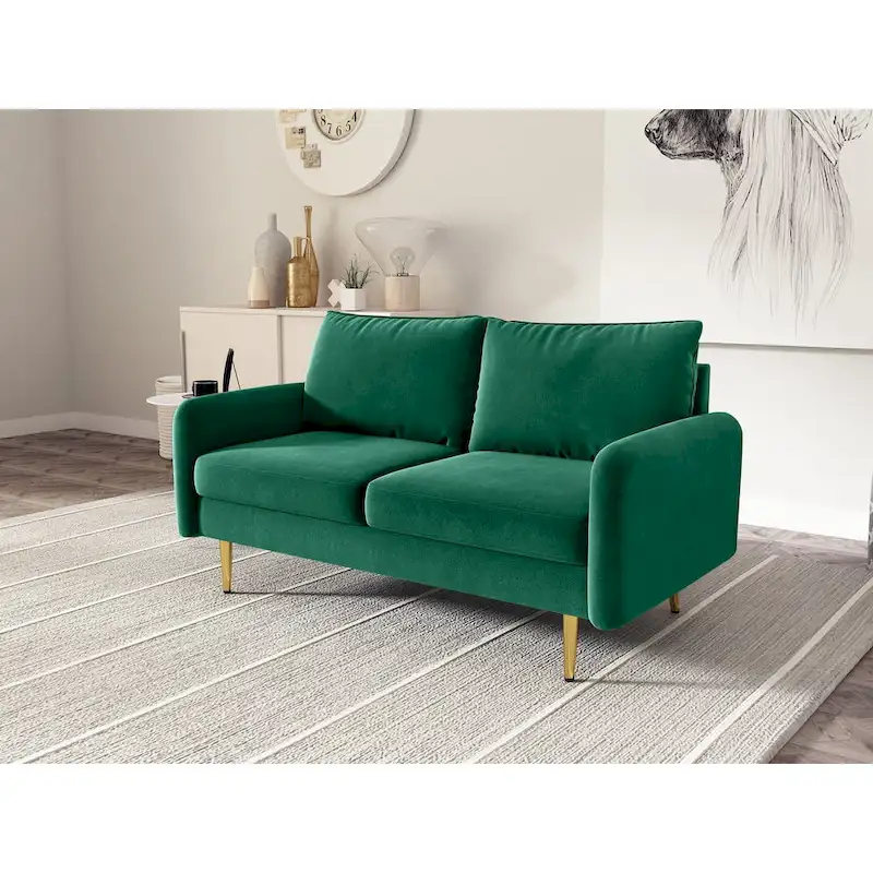 58 Velvet Square Arm Loveseat