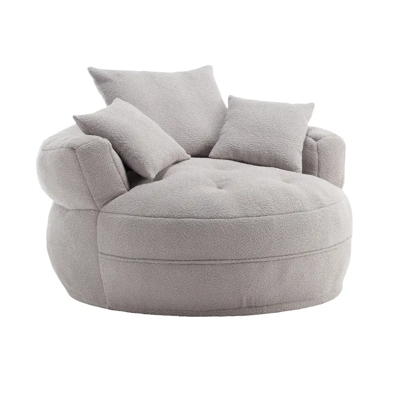 Circular wide living room fabric sofa, balcony homestay lazy sofa chair