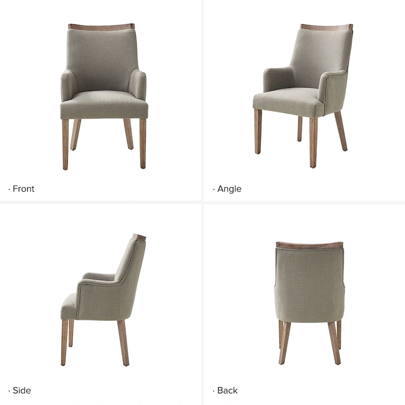 Albert Farmhouse Upholstered Solid Wood Dining Chair Set of 2 by HULALA HOME