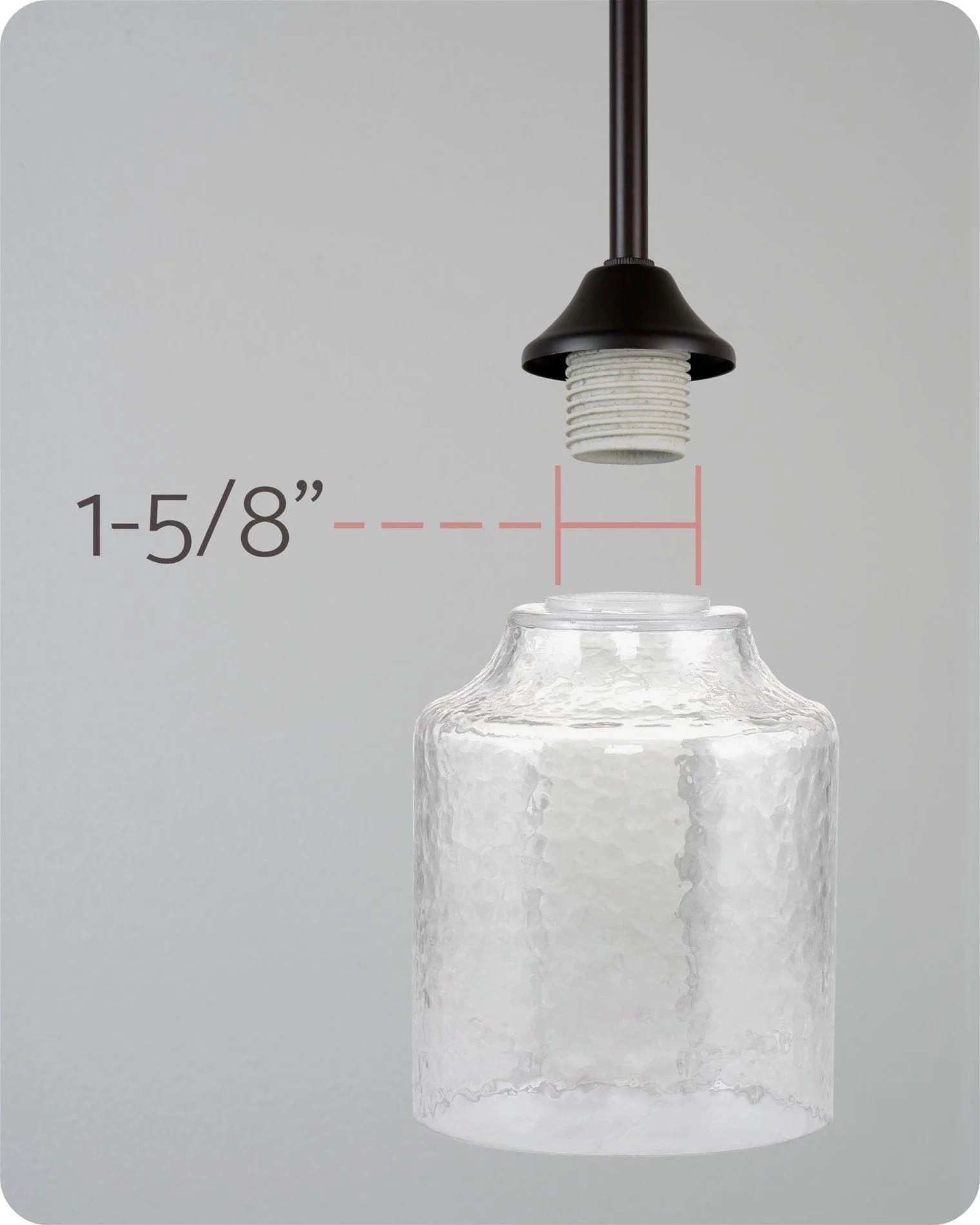 Caspian 6 Hammered Glass Shades / Replacement Glass, 3-Pack