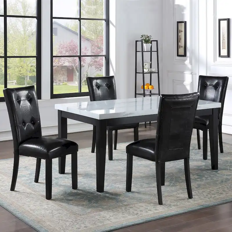 Steve Silver Santeri White and Cherry Dining Set