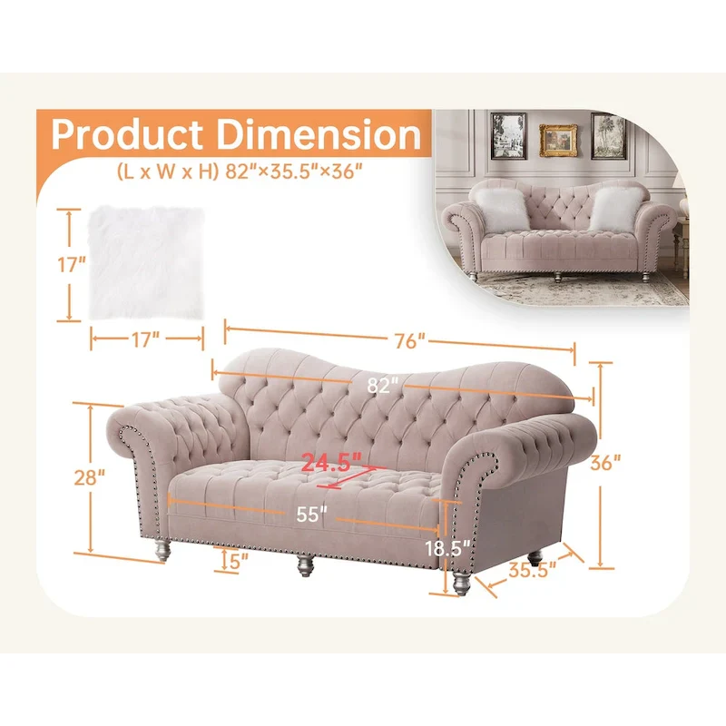Luxury Classic America Chesterfield Tufted Back Sofa