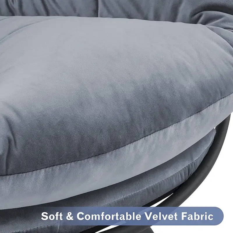 MCombo Gas Lift Swivel Papasan Chair with Height Adjustment, Velvet HQ405