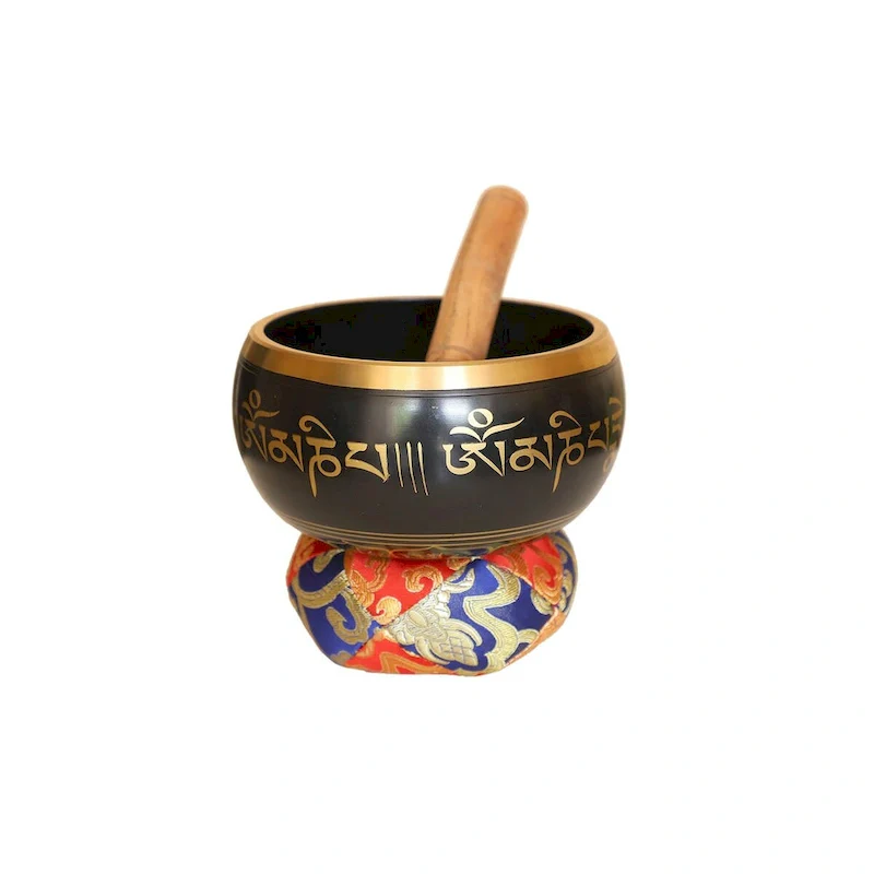 Cottage Handicraft ,The Black Coloured Singing Bowl, Large with free Elephant Gift