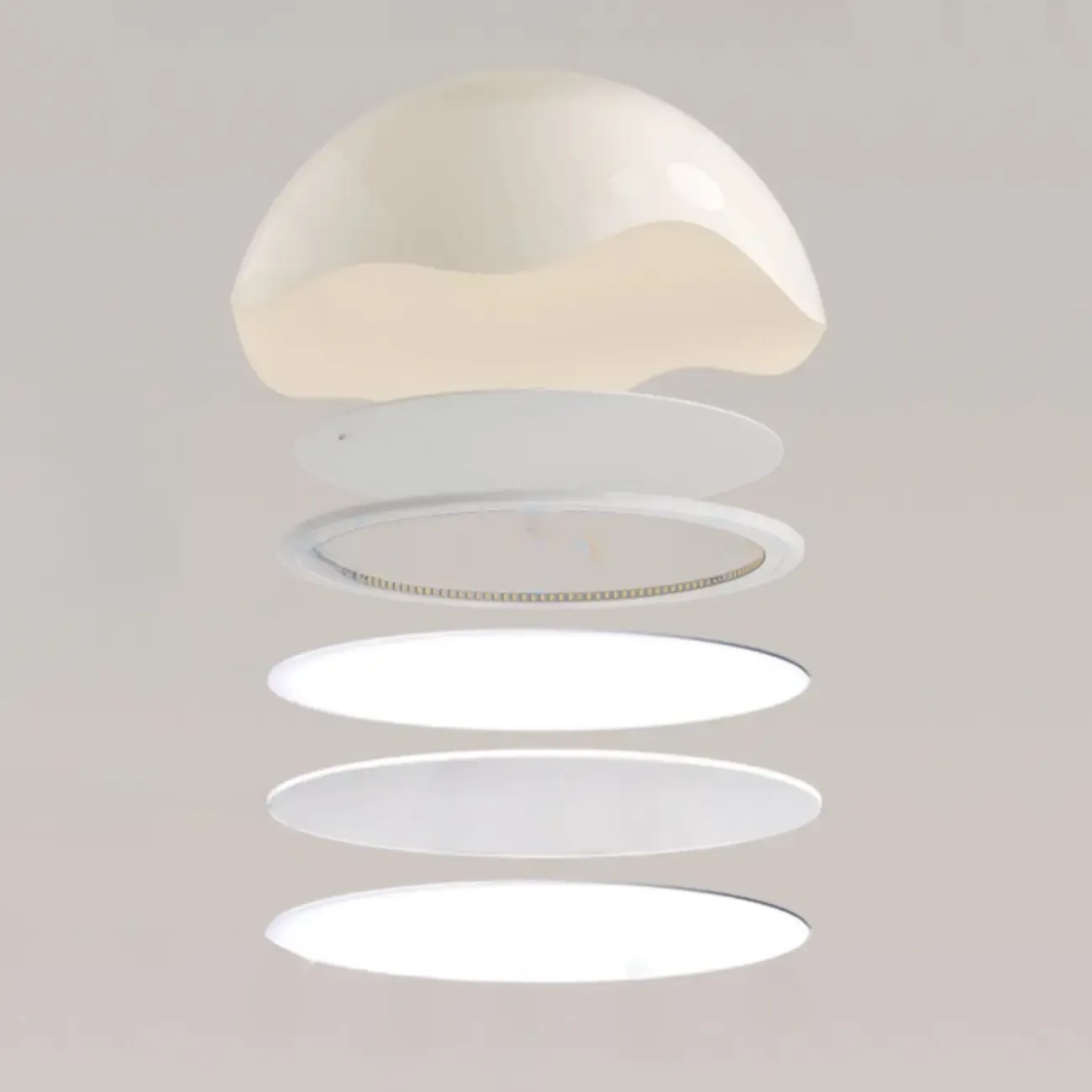 Modern Black White Acrylic Dome Pendant Light