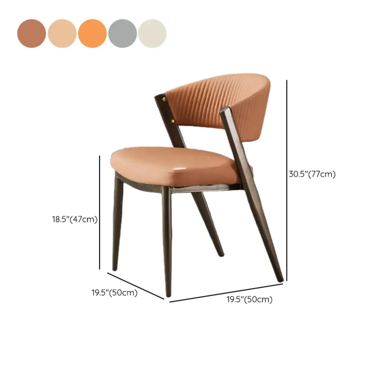 Glam Modern Low Back Faux Leather Dining Chair