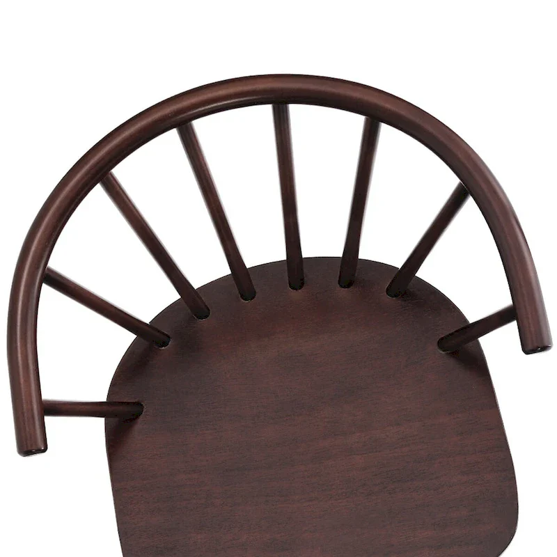 Modern Kitchen Wooden Spindle Back Armless Set of 4 Dining Chairs