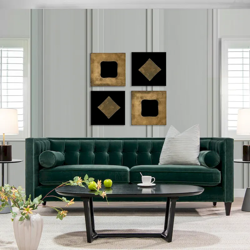 Jack 84 Mid-Century Modern Tuxedo Sofa with Bolster Pillows