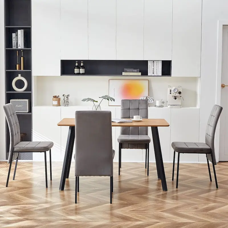 Howtai Upholstered Velvet Dining Chair High Back