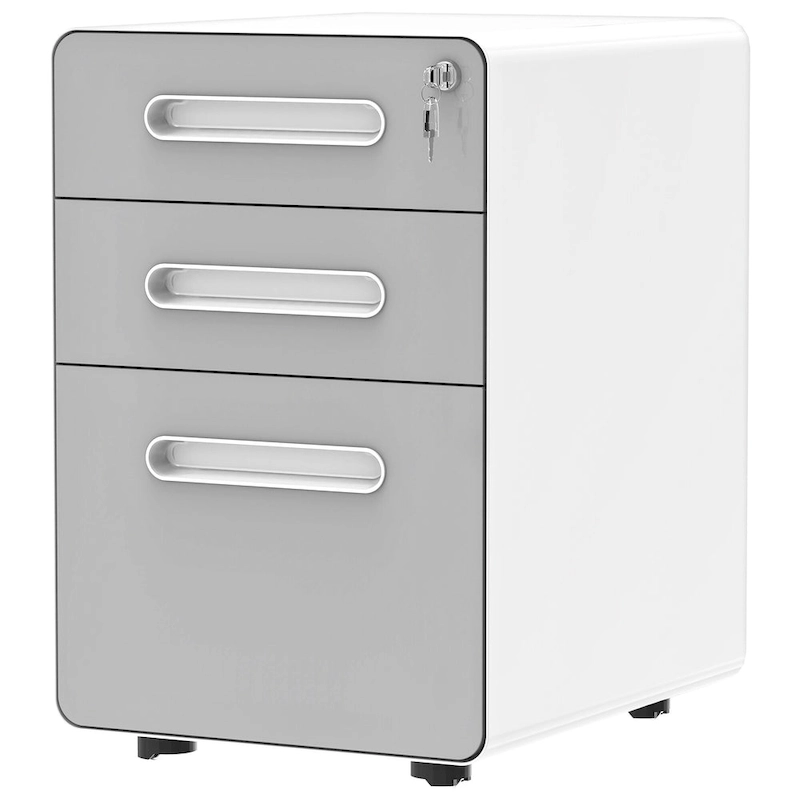 Modern 3-Drawer Mobile Vertical Steel File Cabinet