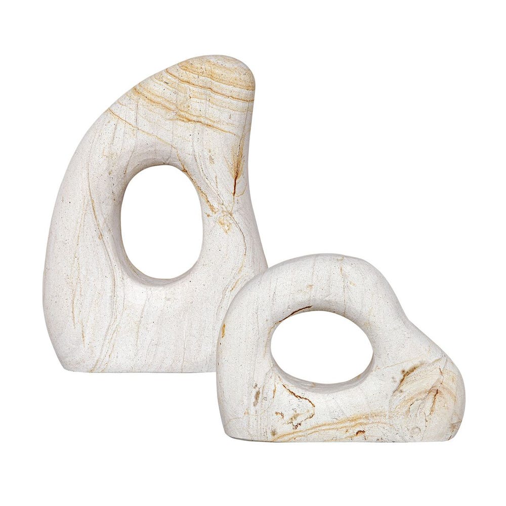 Stone Flow Outdoor Sculptures, S/2