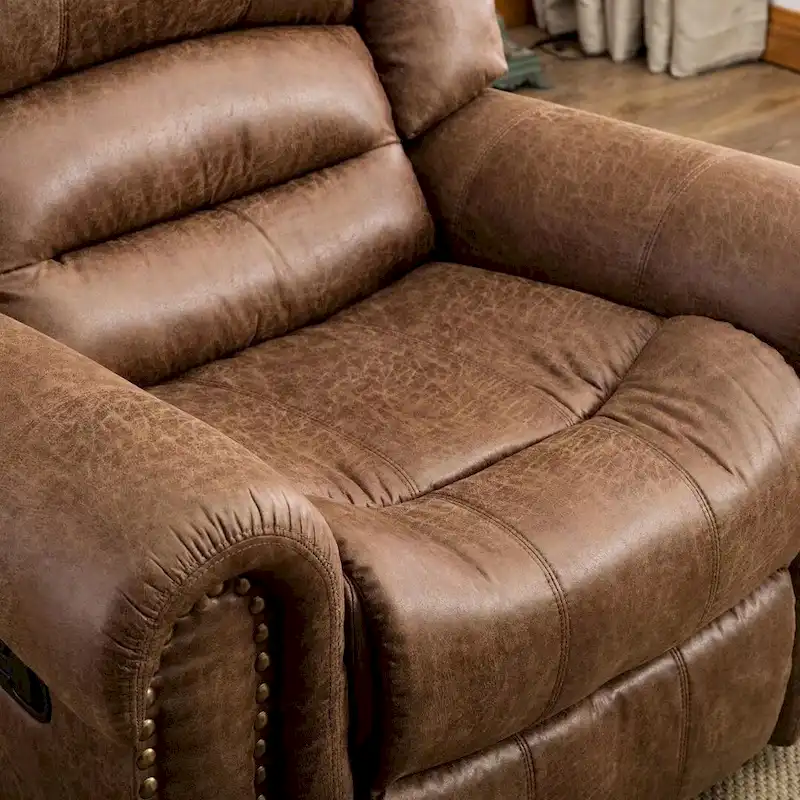 Overstuffed Manual Standard Recliner Chair Sofa