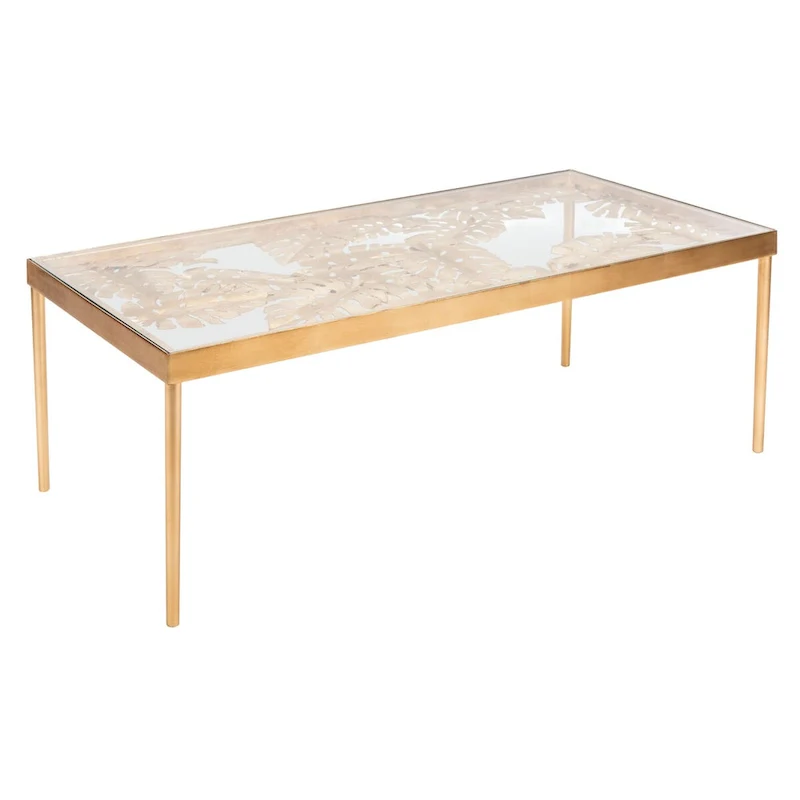 SAFAVIEH Rianda Palm Leaf Coffee Table - 24 x 47.5 x 18 - 24Wx48Dx18H