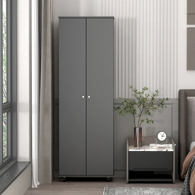 70.9Armoires Wardrobe Closet Storage Cabinet Shoe Cabient White/Black