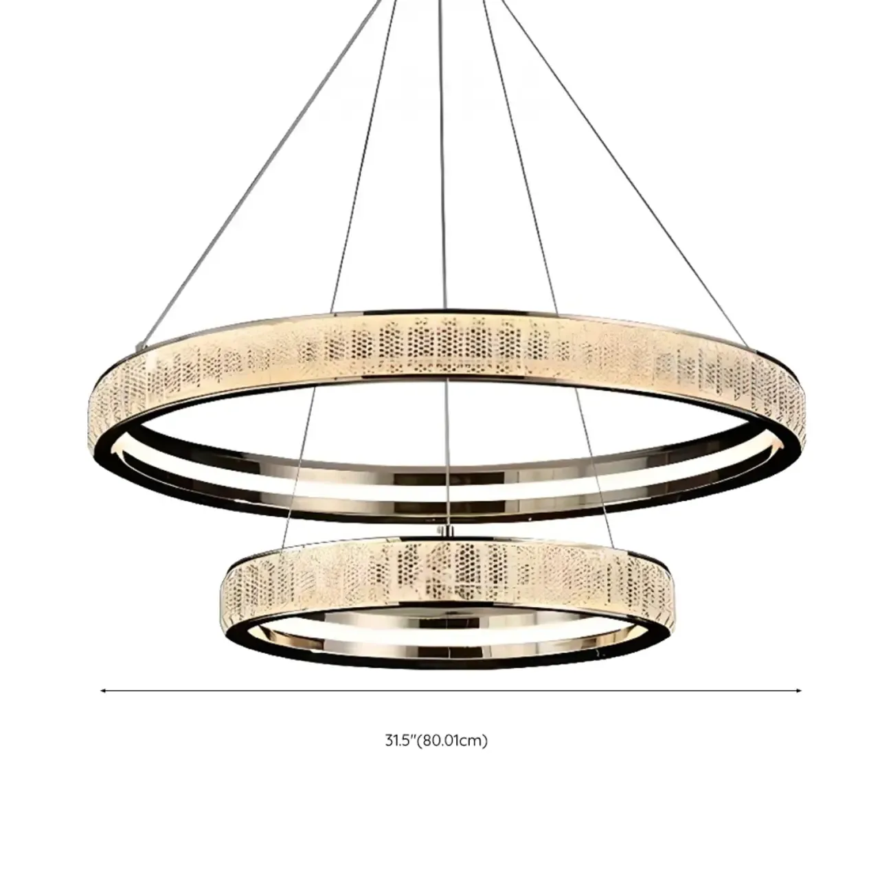 Luxury Gold Ring Crystal Elegant LED Chandelier