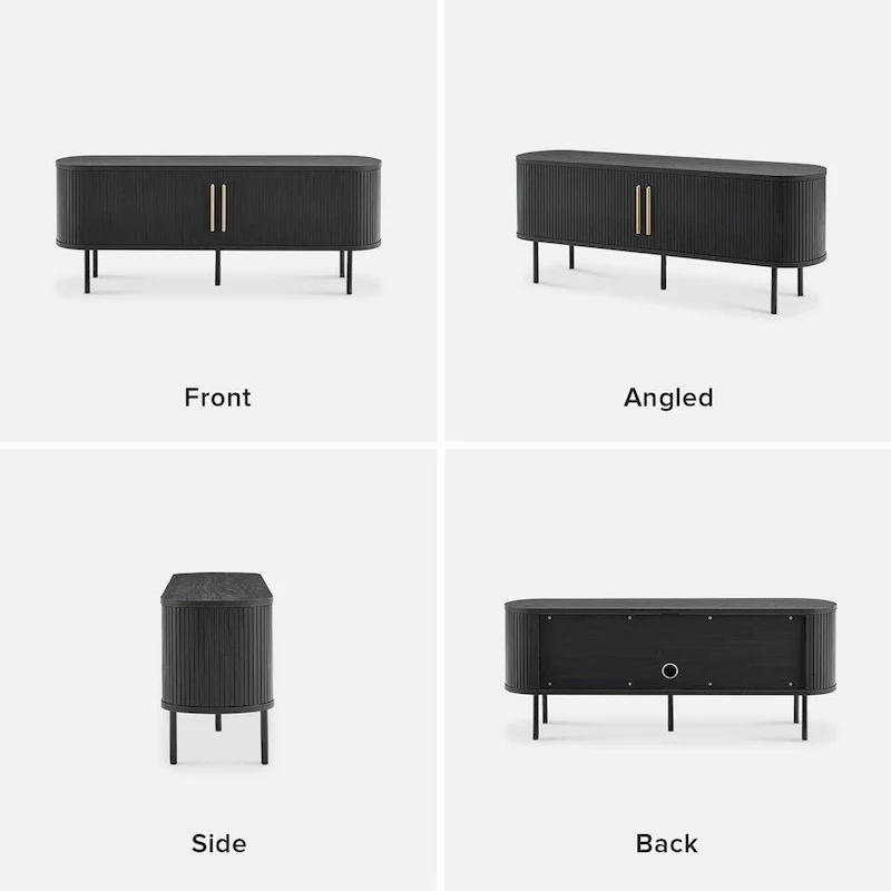 59 TV Stand, Fluted Entertainment Center