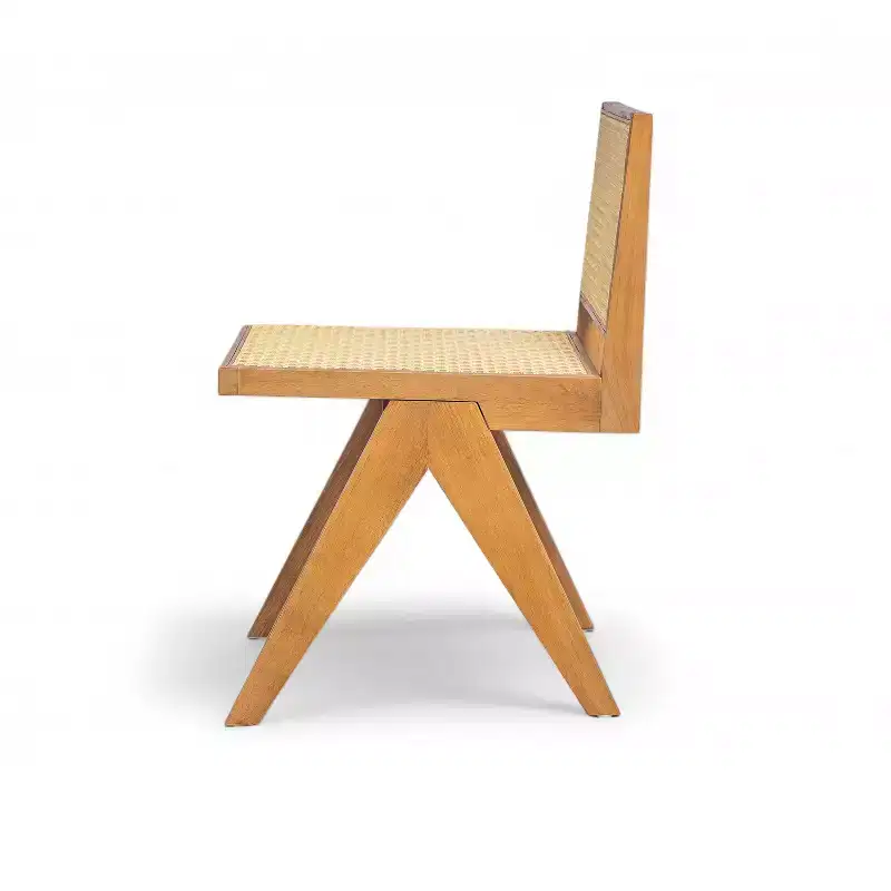 Christopher Knight Home Sepp Rubberwood and Cane Armless Dining Chair with V-Shaped Legs(Set of 2)