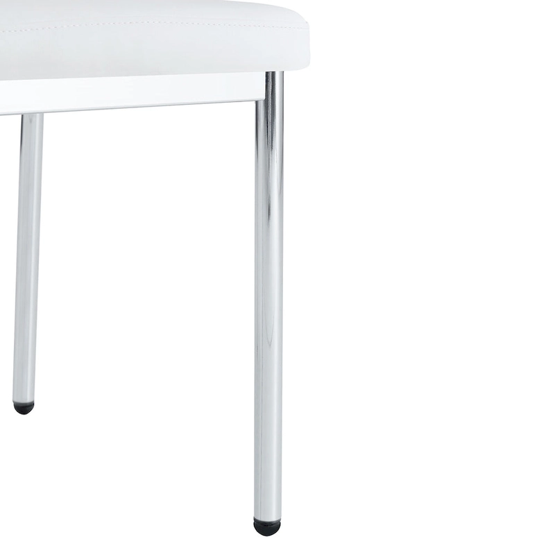 Set of 6 High Resilience Dining Chair with Metal Silver Leg