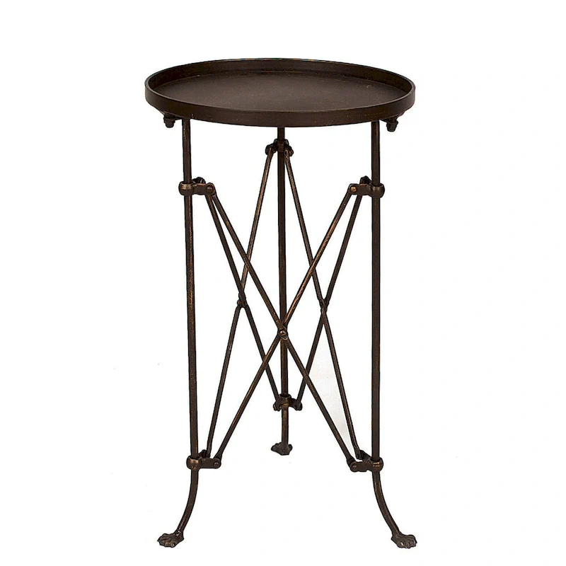 Round Metal Side Table with Claw Feet